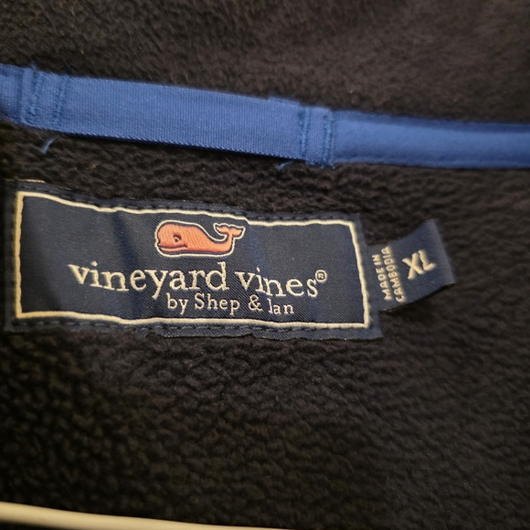 Vineyard Vines Harbor Fleece Dark Blue Vest - Picture 5 of 6
